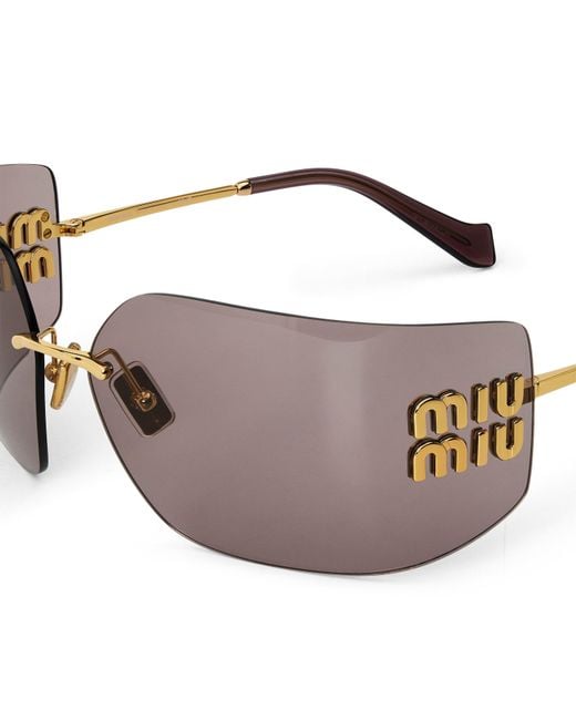 Miu Miu White Logo Detail Sunglasses