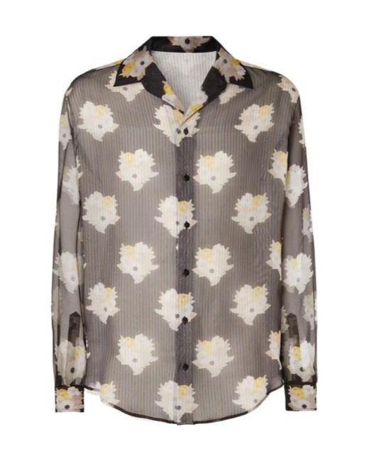 Fendi Multicolor Floral Printed Oversized Shirt for men