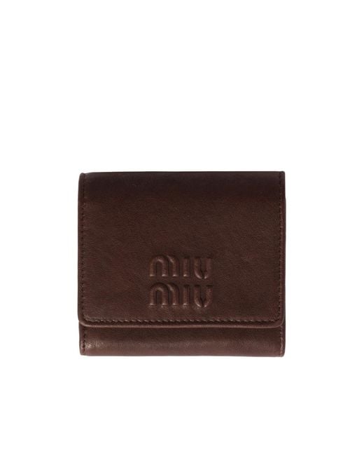 Miu Miu Brown Small Nappa Leather Wallet