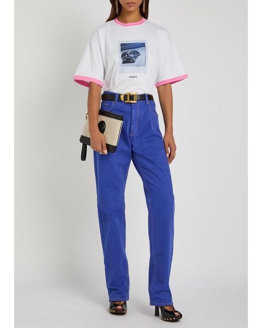 Versace White Printed Cotton T-Shirt