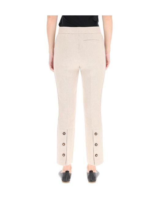 Tory Burch Natural Phoebe Tailored Pants