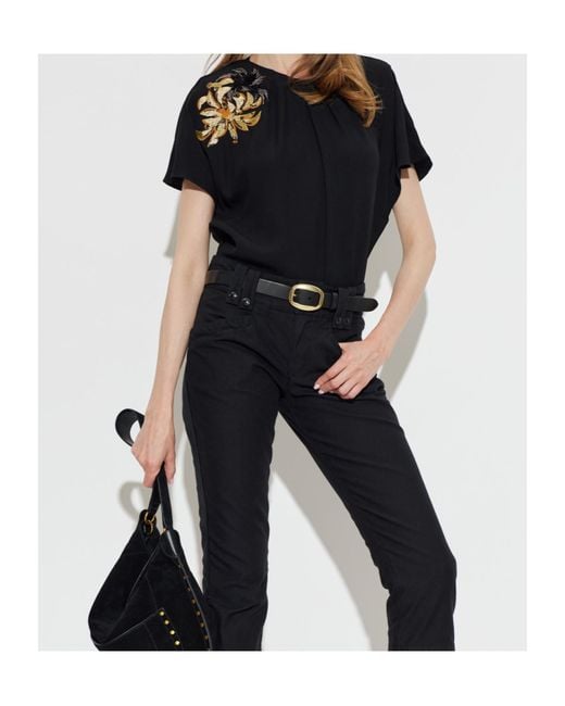 Isabel Marant Black Crew Neck Short-Sleeved T-Shirt
