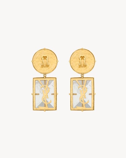 Saint Laurent Metallic Pendant Earrings