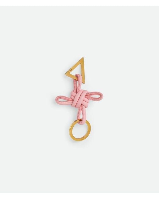 Bottega Veneta Pink Triangle Square Double Knot Keyring for men