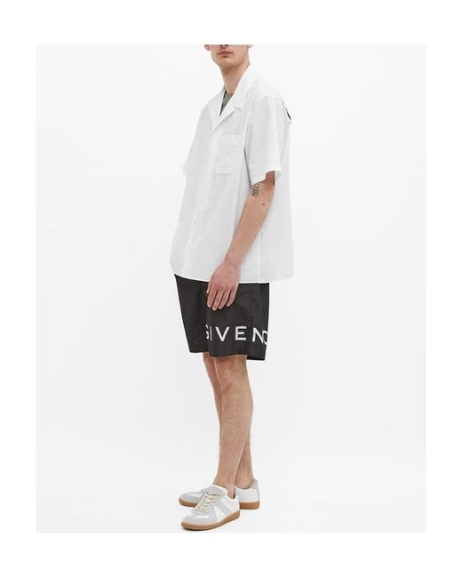 Givenchy Black Logo Printed Swim Shorts for men