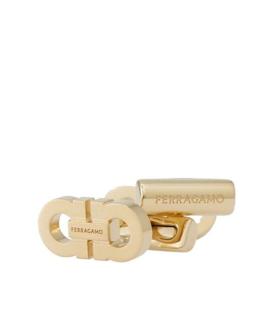 Ferragamo Natural Double Gancini Cufflinks for men