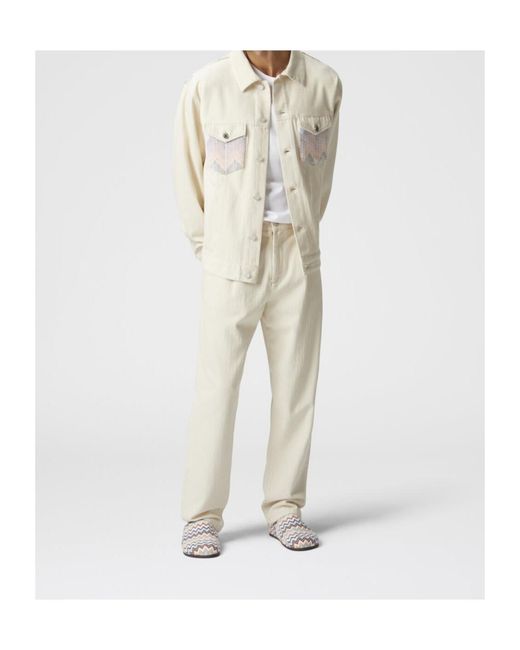 Missoni White Cotton Trousers for men