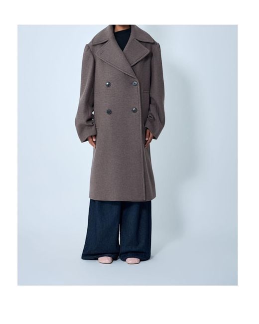 Dries Van Noten Brown Double-Breasted Coat
