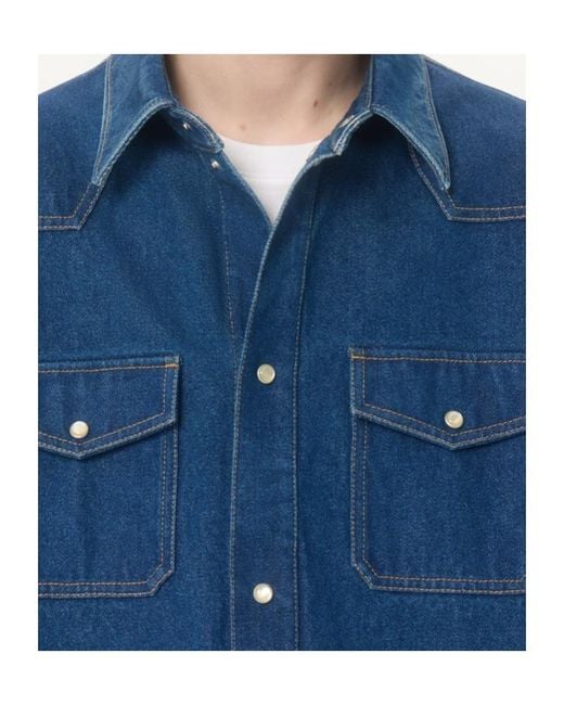 Valentino Blue Vgold Western Denim Shirt for men