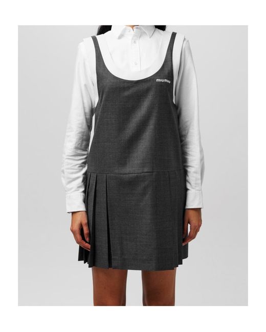 Miu Miu Black Logo Mini Dress