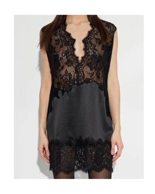 Dolce & Gabbana Black Sleeveless Lace Dress