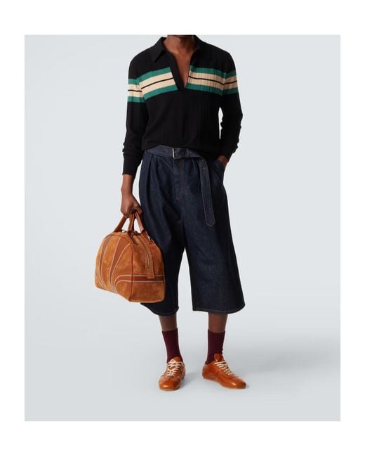 Dries Van Noten Striped Polo Sweater in Black for Men | Lyst UK