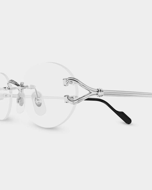 Cartier Multicolor Rimless Oval-Frame Glasses for men