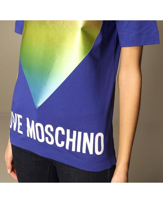 Moschino Blue Logo Details Short-Sleeved T-Shirt