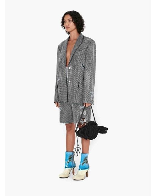 J.W. Anderson Gray Jw Anderson Embellished Distressed Blazer