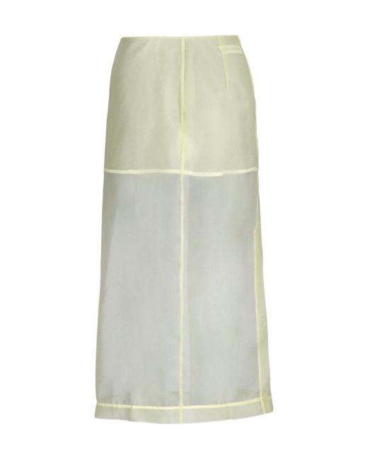 Frankie Shop Green Peri Sheer Midi Skirt