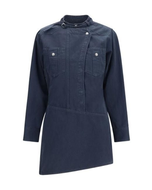 Isabel Marant Blue Isabel Marant Étoile Nouria Asymmetric Shirt Dress