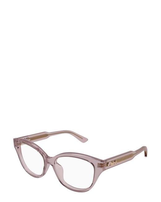 Chloé White Chloé Eyewear Cat-Eye Frame Glasses