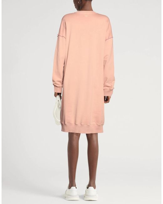 DIESEL Pink Solid Color Long Sleeve T-Shirt Dress