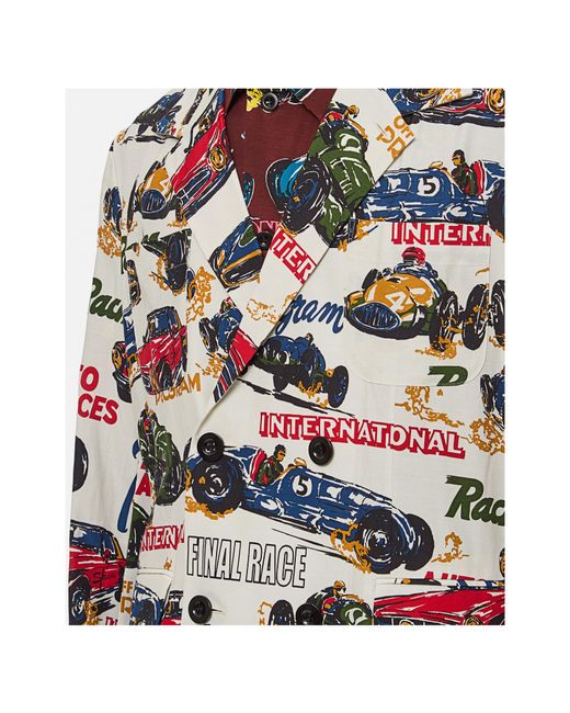 Sacai Gray Racing Print Jacket for men