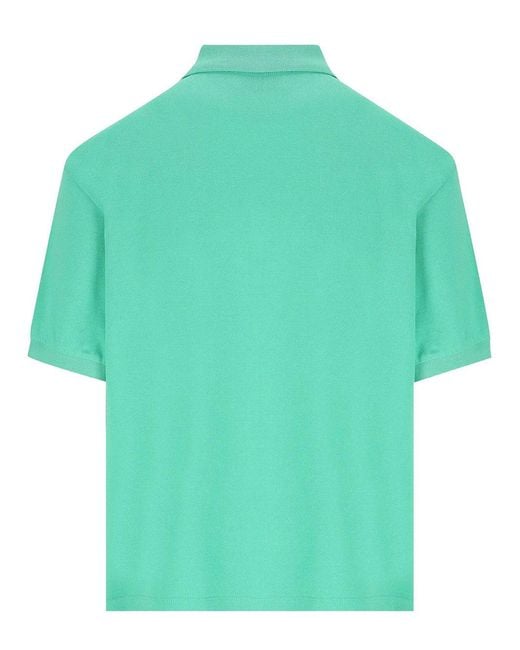 Miu Miu Green Logo Piqué Polo T-Shirt