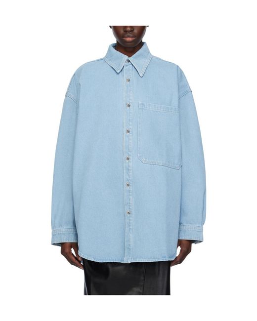 Nanushka Blue Pocket Denim Shirt
