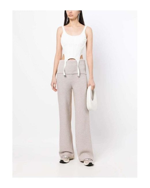 Off-White c/o Virgil Abloh White Diag Languid Two-Tone Knit Trousers