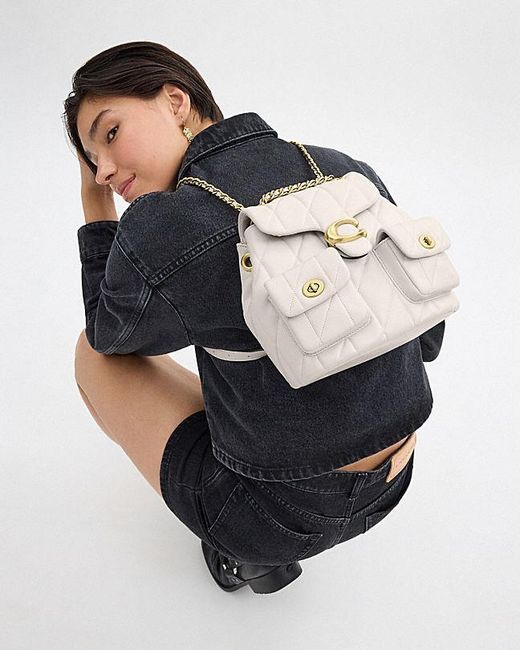 COACH Natural Tabby Logo Backpack
