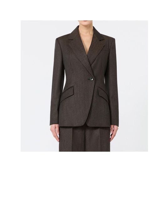 Max Mara Black Long-Sleeve Lapel Blazer