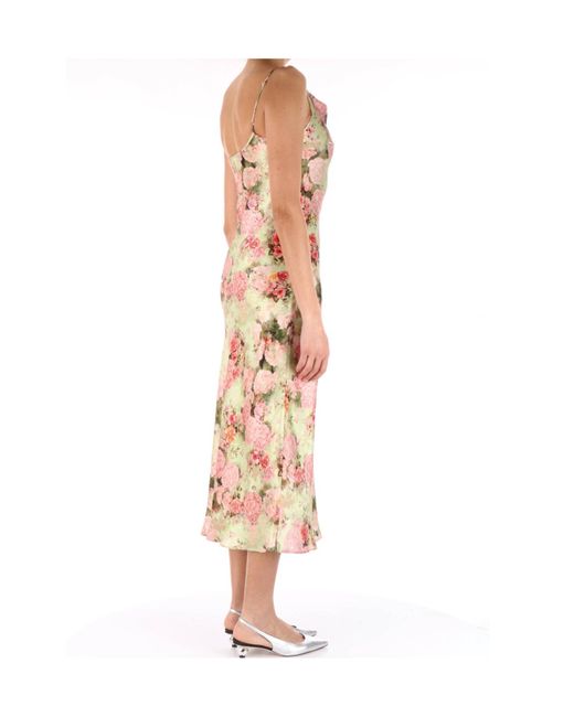 Max Mara White Studio Floral Printed Satin Midi Dress