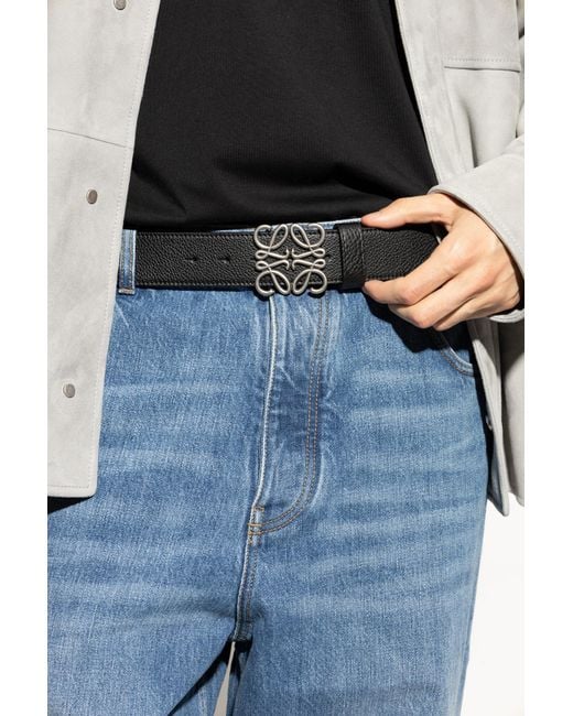 Loewe White Logo Plaque Belt for men