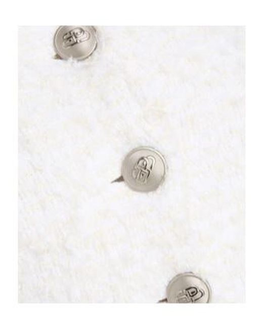 Balenciaga White Metallic Tweed Blazer