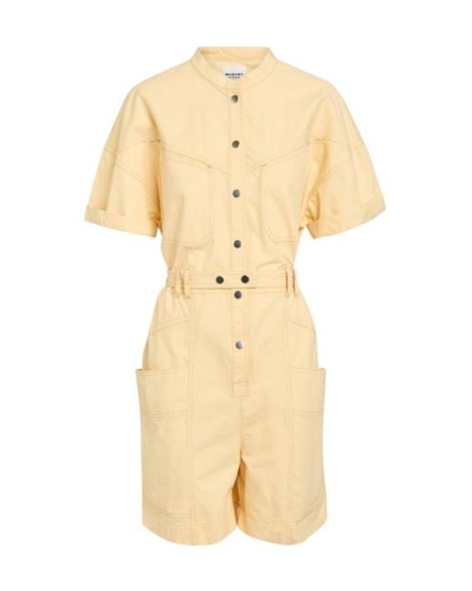 Isabel Marant Natural Solid Colour Romper Shorts