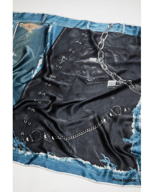 Acne Blue Printed Scarf