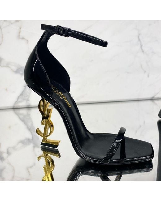 Saint Laurent Black Opyum Open Toe Sandals