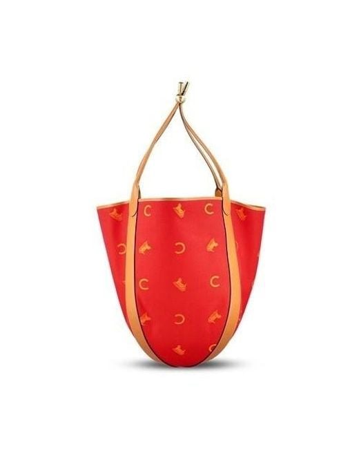 Céline Red Large Bucket Bag