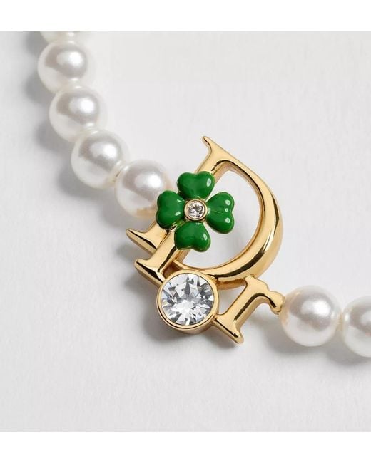 Dior Metallic Precious Clover Necklace