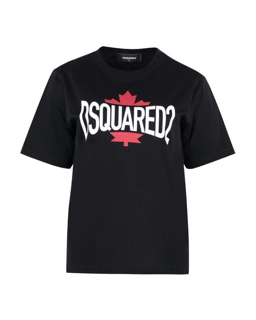 DSquared² Black Printed Crewneck T-Shirt