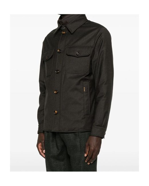 Moorer Black Long-Sleeved Casual Jacket for men