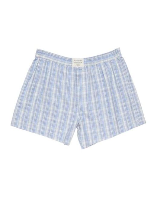 Acne Blue Checked-Pattern Shorts for men