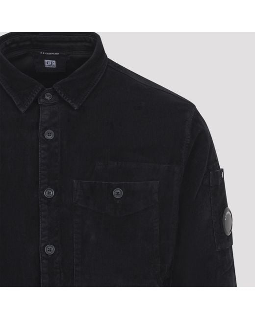 C P Company Blue Single-Breasted Shirt for men
