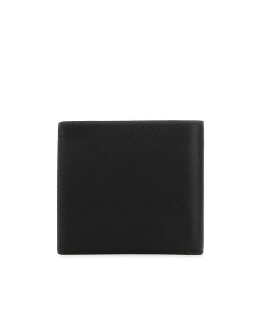 Prada Black Logo Plaque Bi-Fold Wallet for men