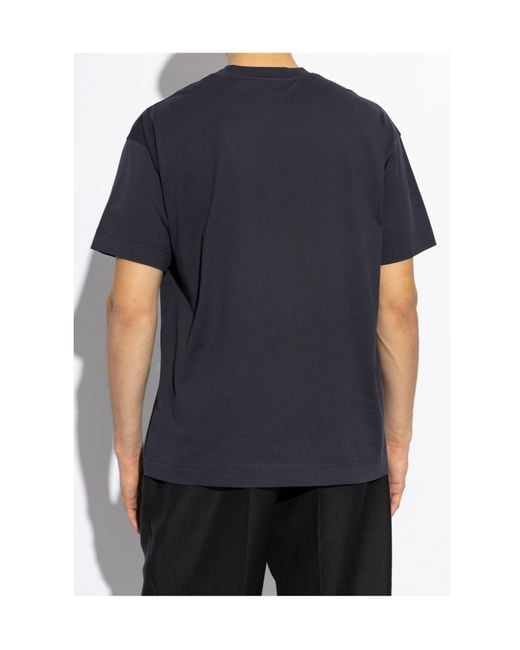 Givenchy Blue Logo Embossed Crewneck T-Shirt for men