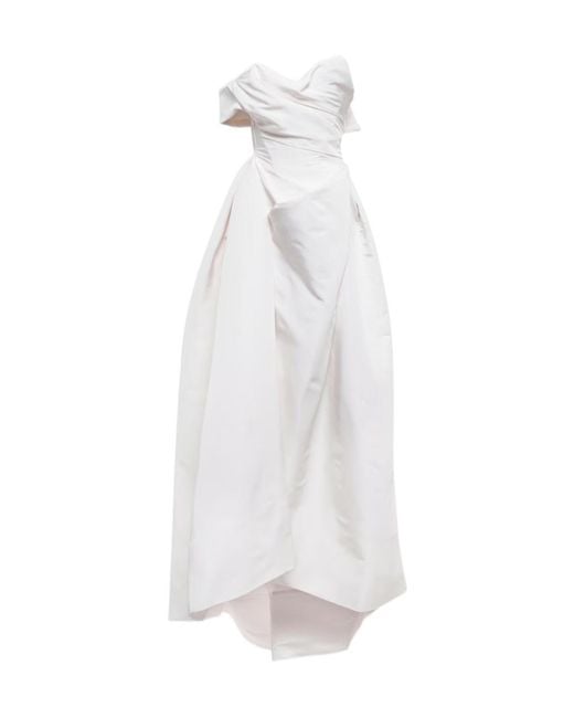 Vivienne Westwood White Bridal Freyja One-Shoulder Silk Gown