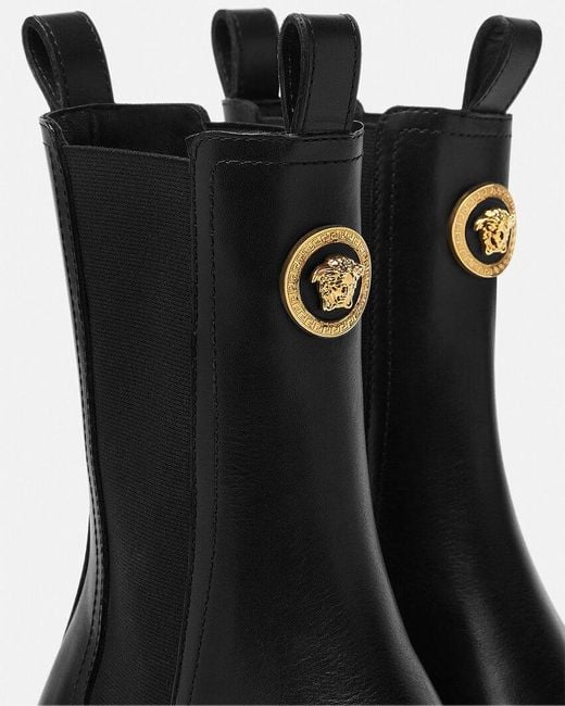 Versace Black Vagabond Slip-On Chelsea Boots