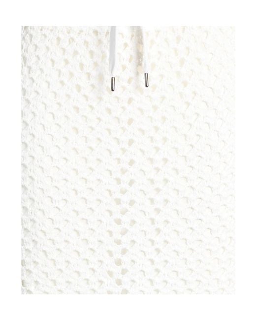 Brunello Cucinelli White Versatile Sequin Knit Midi Skirt