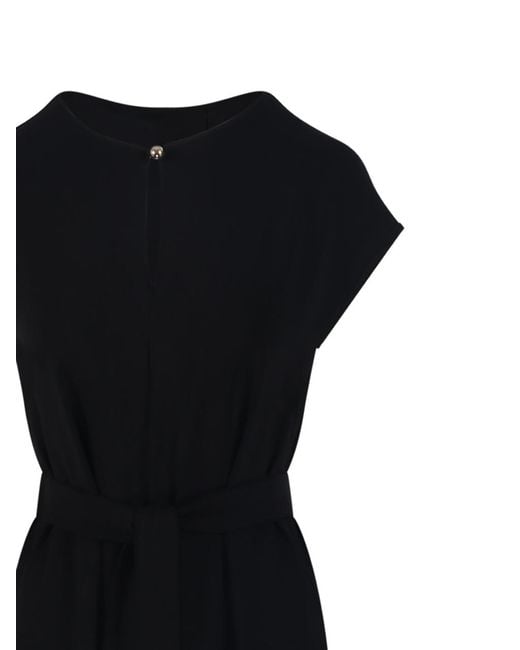Max Mara Black Feluca Belted Maxi Dress