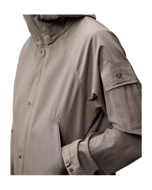 C P Company Gray Zip Pocket Hooded Jacket for men