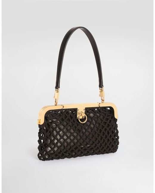 Dolce & Gabbana Black Amanda Mesh Handbag