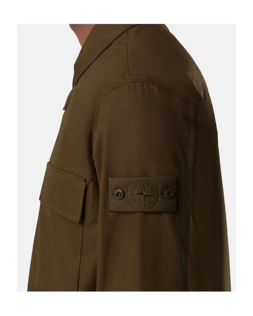 Stone Island Green Comfort-Fit Windproof And Breathable Zip-Up Overshirt for men
